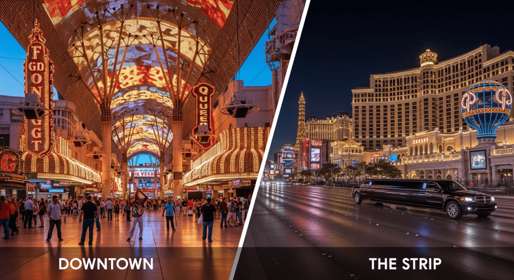 Should you stay in downtown Las Vegas or on the Strip?