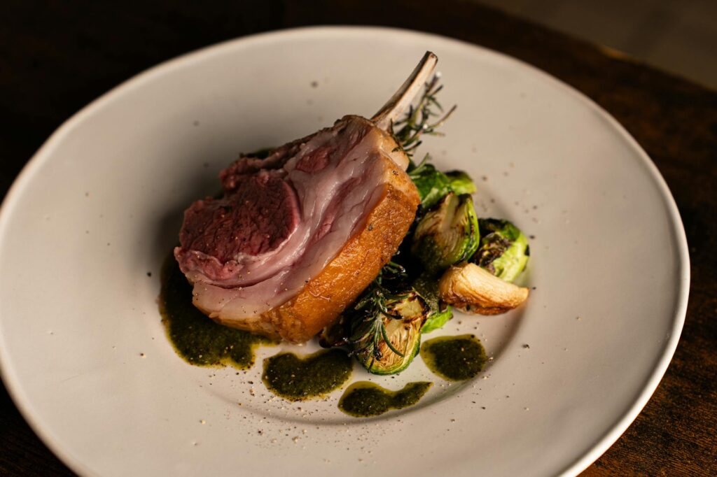 A beautifully plated dish from a celebrity chef's restaurant in Las Vegas. — unique experiences in Las Vegas