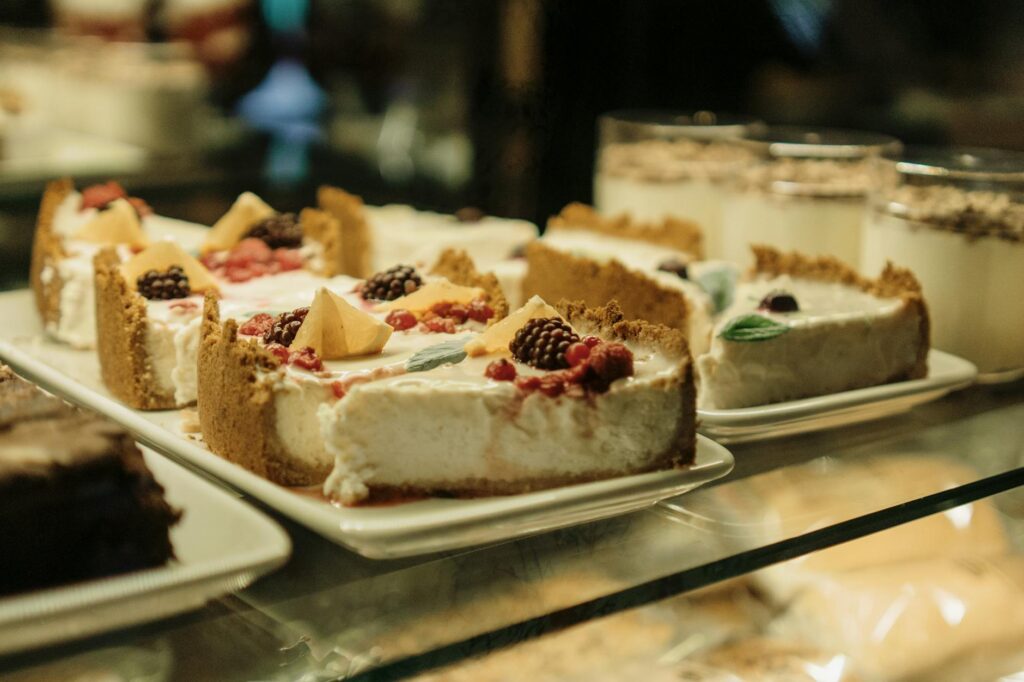 A plate of decadent desserts from a late-night cafe, showcasing sweet treats popular among night owls. — late night food…