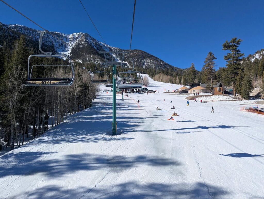 A scenic shot of Mount Charleston covered in snow, perfect for summer escapes. — day trips from Las Vegas