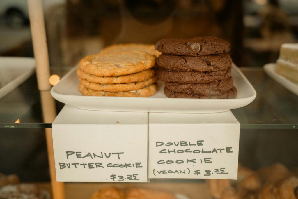 A selection of vegan desserts displayed in a local Las Vegas bakery. — vegan restaurants Las Vegas