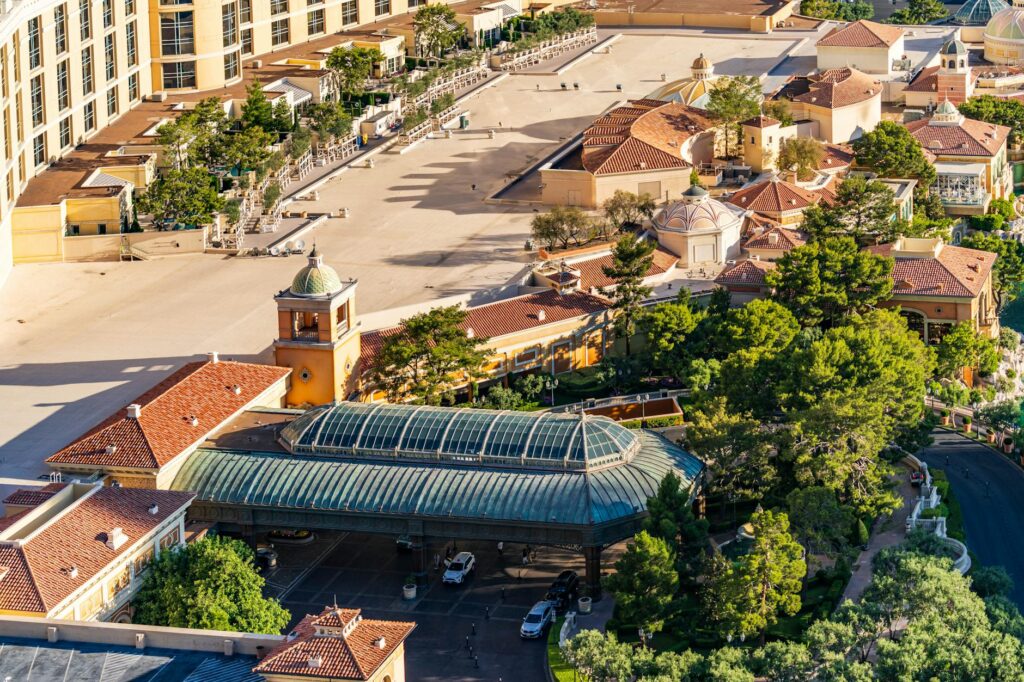 An aerial view of Las Vegas Premium Outlets, highlighting the variety of brands available. — Las Vegas shopping guide