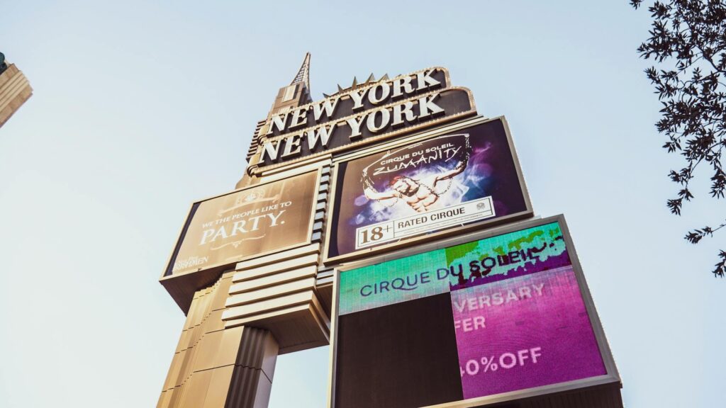 Promotional signage advertising special offers at a popular Las Vegas casino. — Las Vegas casino promotions April 2026