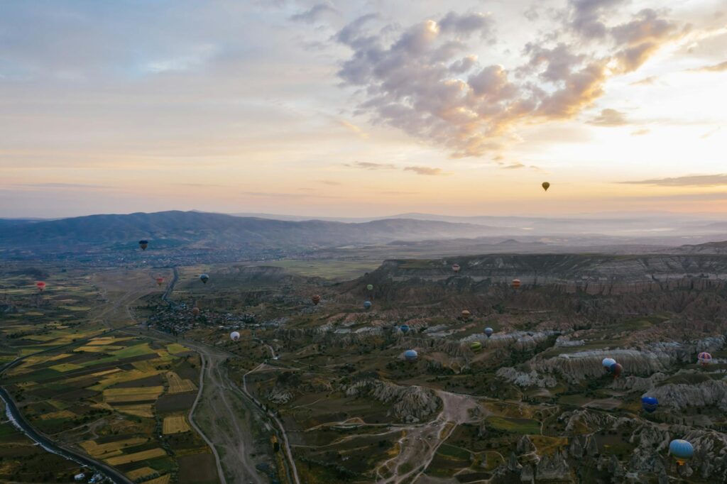 A breathtaking view from a hot air balloon over the Las Vegas valley at sunrise. — unique things to do in Las Vegas