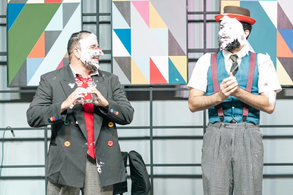A comedic moment from Absinthe featuring its unique variety acts. — best shows in Las Vegas 2026