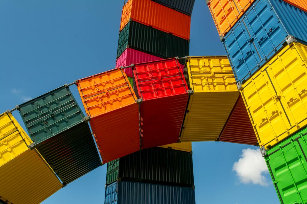 A cozy and inviting scene from the Container Park, featuring unique shops and art installations perfect for Instagram. —…