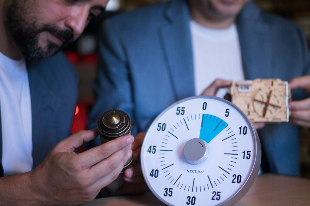 A group solving puzzles in a themed escape room with elaborate decorations. — unique experiences in Las Vegas