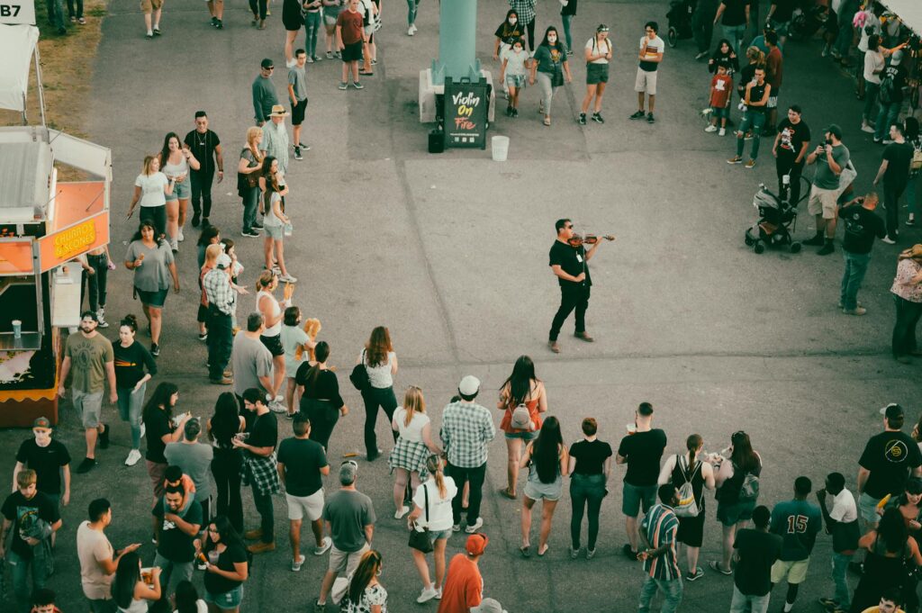 A vibrant outdoor festival in Las Vegas featuring local food and music, highlighting community outdoor events. — outdoor…
