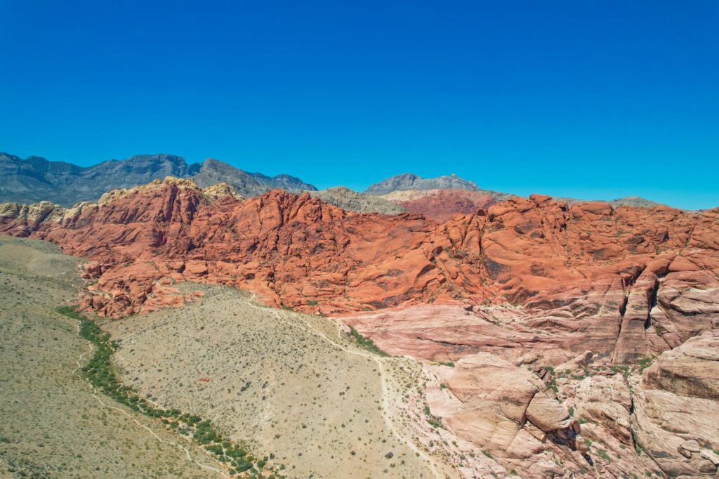 An aerial view of Red Rock Canyon showcasing its stunning landscape. — Las Vegas attractions