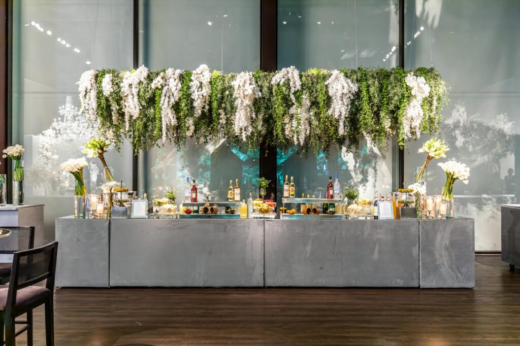 An elegant bar setting with signature cocktails and a vibrant atmosphere. — las vegas nightlife