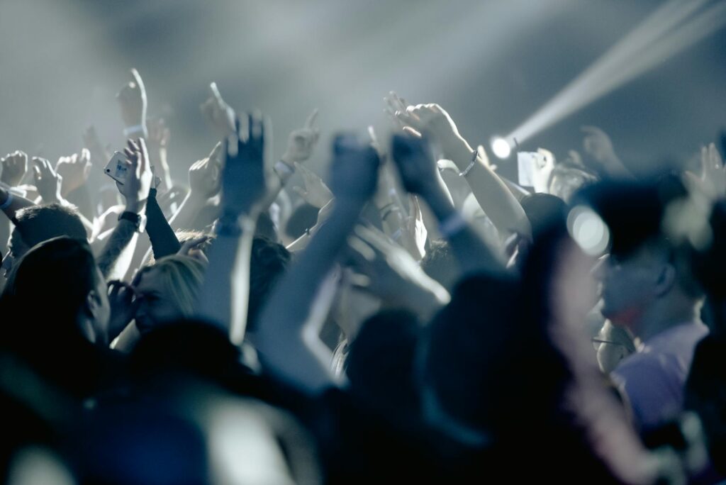 An excited crowd enjoying a discounted comedy show in Las Vegas. — discount show tickets Las Vegas