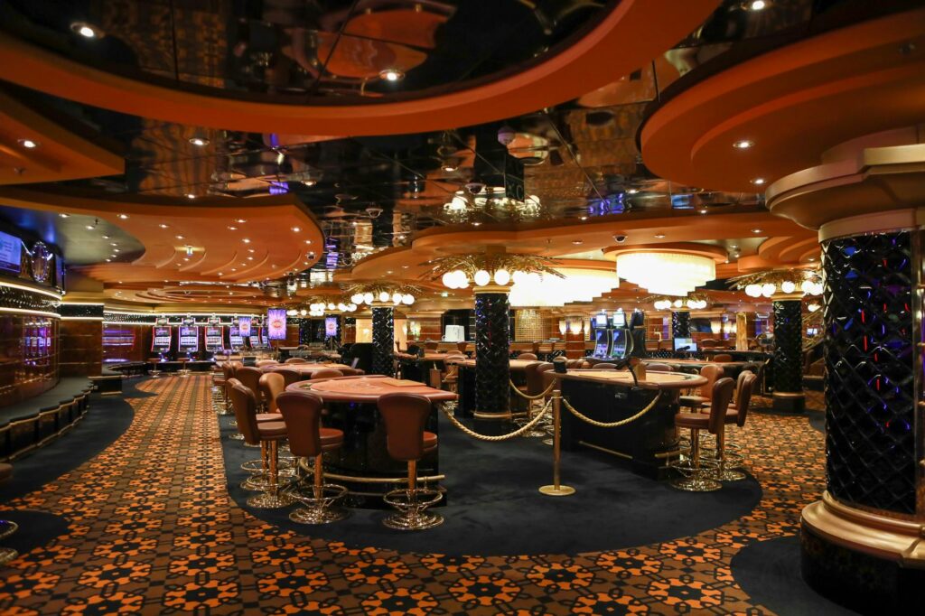 An interior shot of a luxurious casino, showcasing the opulent design. — Las Vegas Strip guide