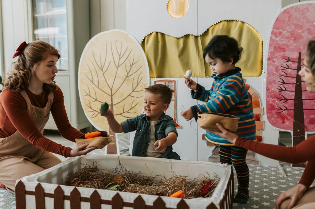 Children playing at a themed restaurant with colorful decor and engaging activities. — family activities Las Vegas