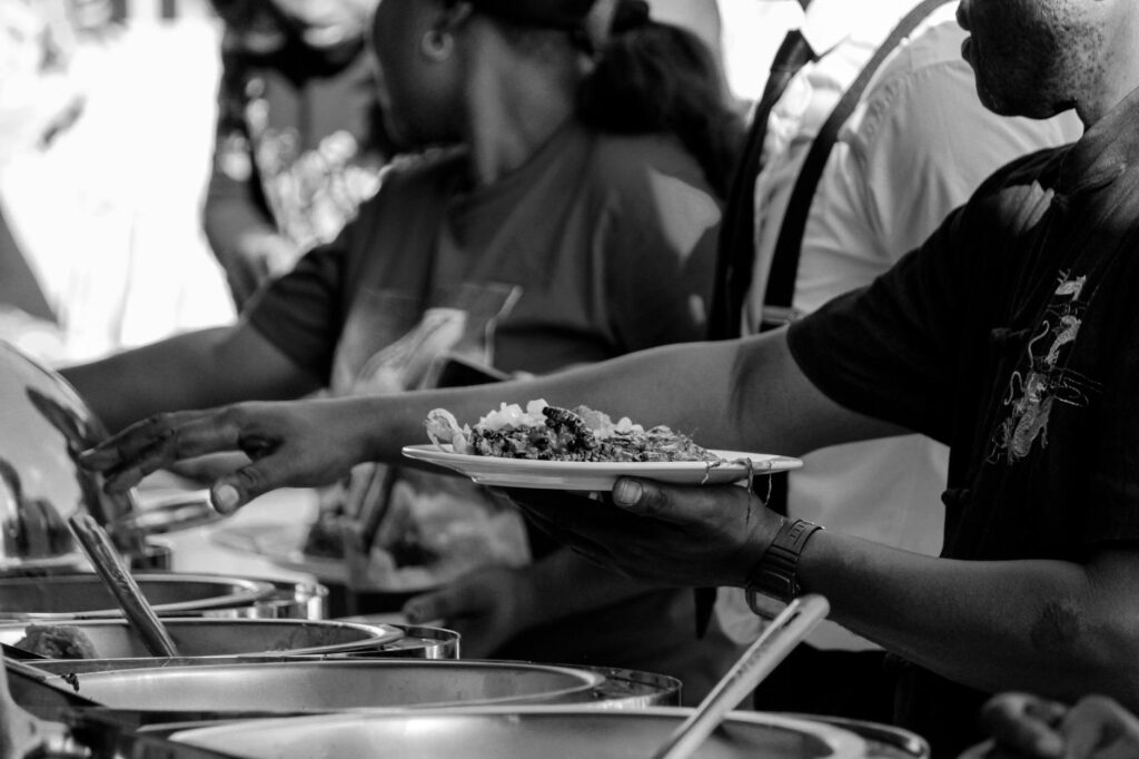 Guests enjoying their meals at a bustling Las Vegas buffet. — best buffets Las Vegas