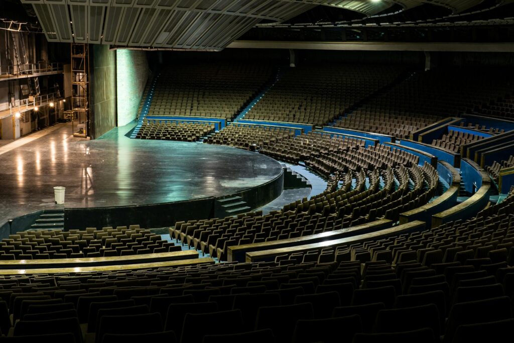 Interior of a Las Vegas entertainment venue showcasing seating options — attending Vegas shows tips