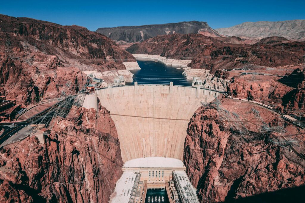 The impressive Hoover Dam against a clear blue sky — Las Vegas day trips