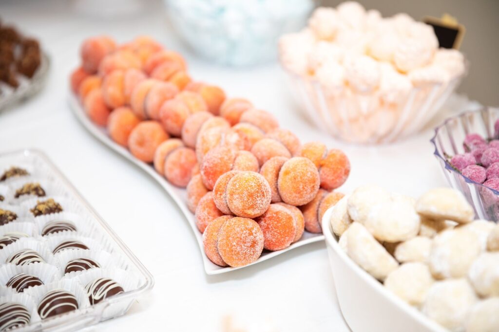 A colorful dessert table featuring an array of sweet treats at a Vegas buffet. — las vegas buffets