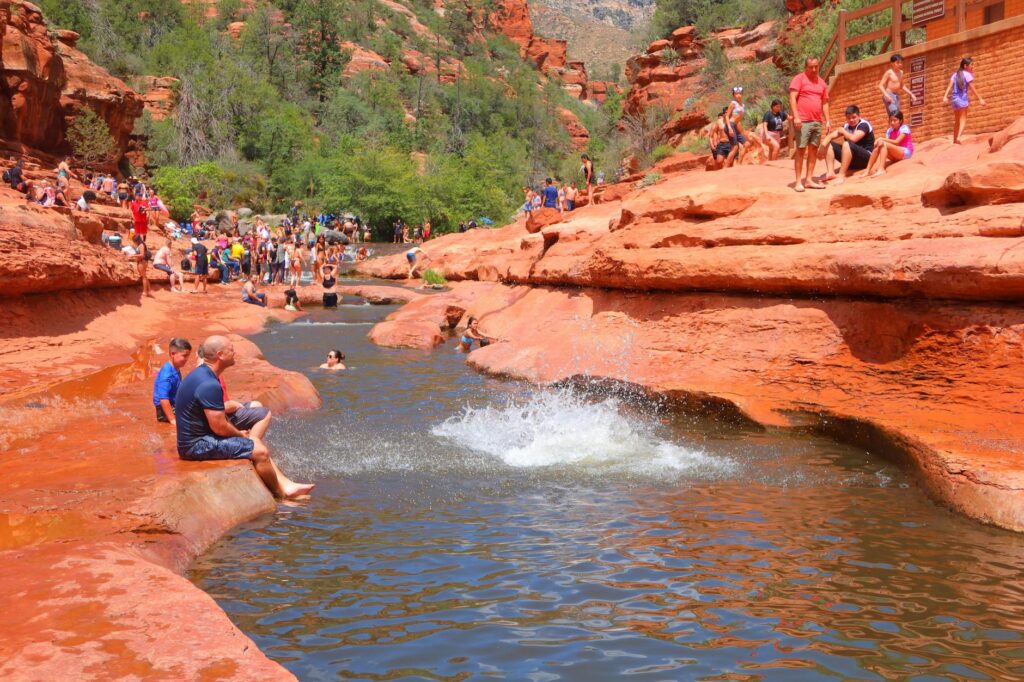 A family enjoying a day at Red Rock Canyon, showcasing scenic views. — family activities Las Vegas