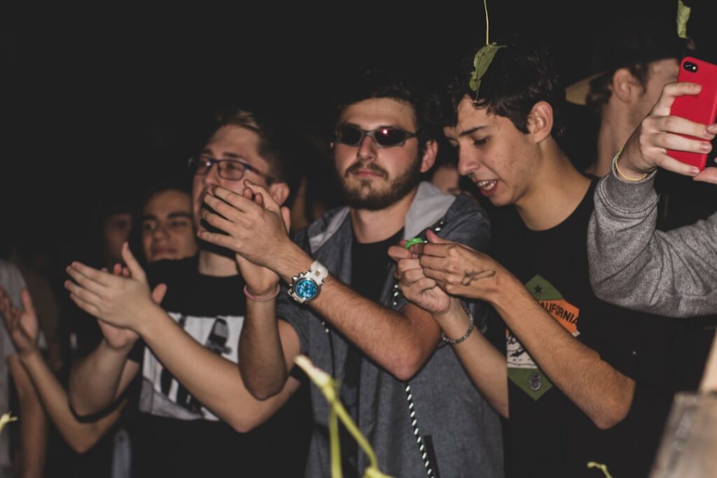 A group of friends celebrating with their discounted show tickets in hand. — discounted show tickets Las Vegas