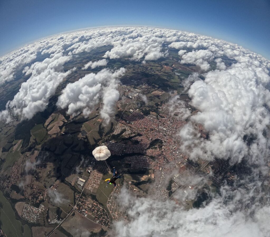 A group of friends enjoying a skydiving experience over Las Vegas. — Vegas bachelor party planning