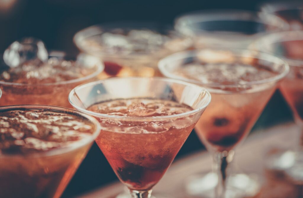 A happy hour menu showcasing discounted drinks and appetizers — cheap food las vegas
