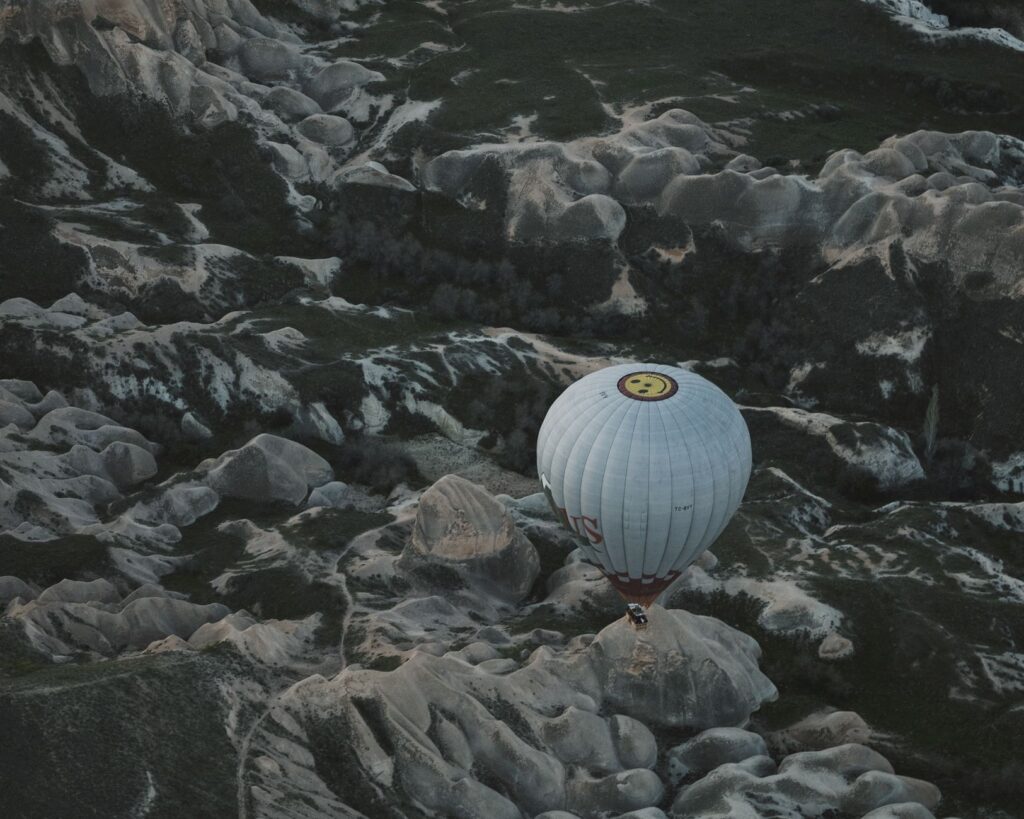 A hot air balloon soaring over the Las Vegas landscape — unique experiences Las Vegas