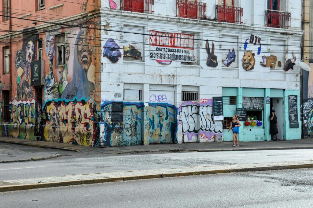 A lively scene from The Arts District with colorful murals and local art. — hidden gems Las Vegas