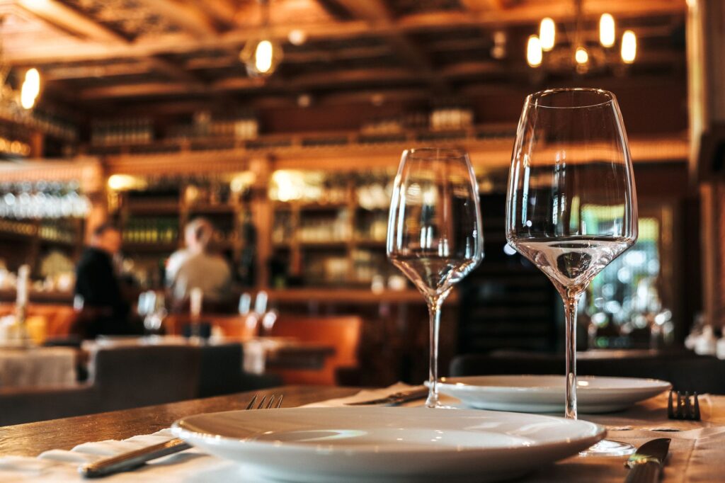 A romantic dinner setup at one of the upscale restaurants in Las Vegas. — romantic getaway Las Vegas