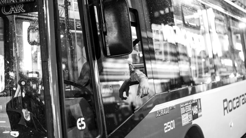 A snapshot of a public bus in Las Vegas, representing budget transportation. — budget travel tips Las Vegas