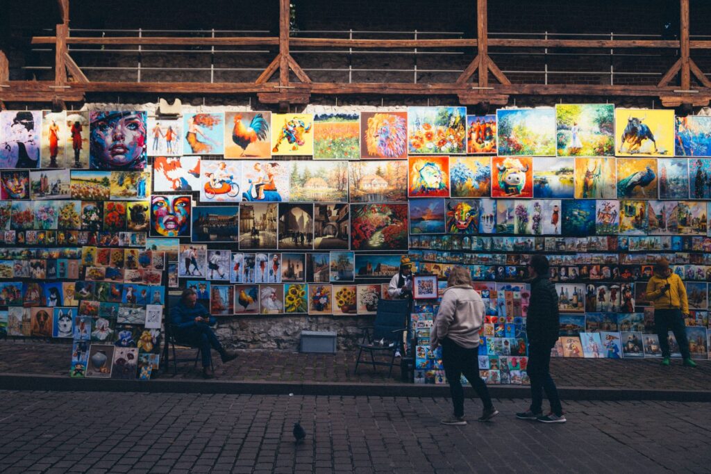 An art gallery featuring local artists, with vibrant artwork on display. — hidden gems Las Vegas