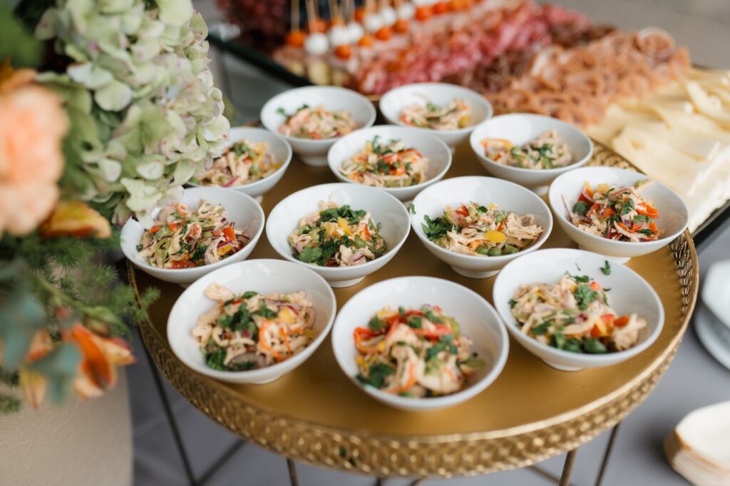 An elegant dining setup showcasing the variety of food available at buffets — best buffets Las Vegas