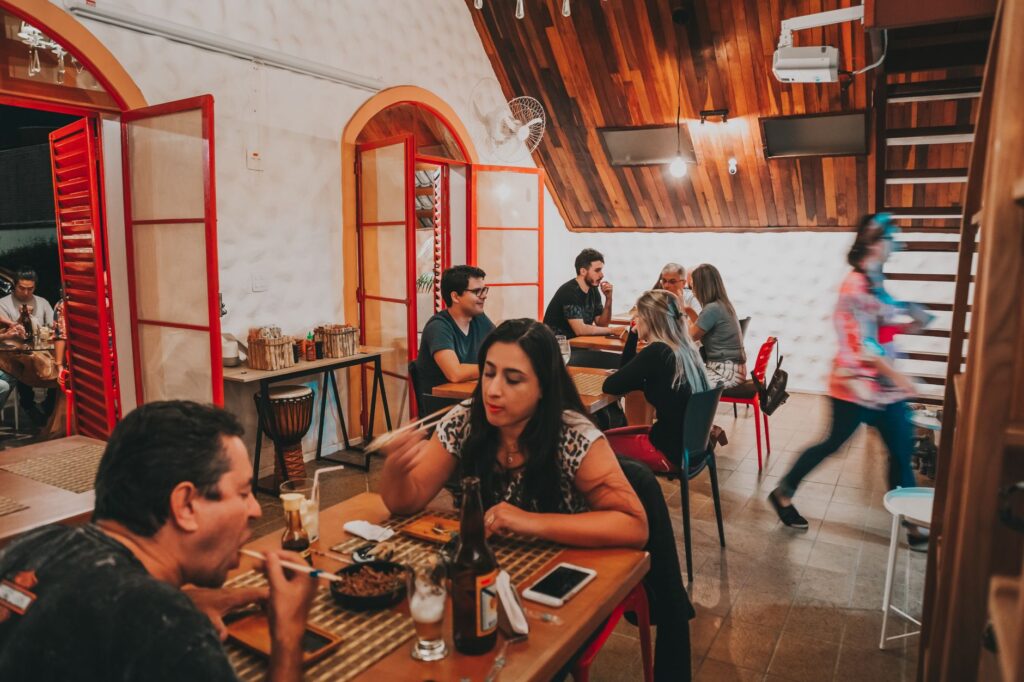An inviting atmosphere of a casual eatery with patrons enjoying their meals. — best restaurants in Las Vegas