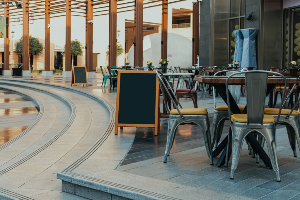 An inviting outdoor dining setup at a trendy Las Vegas eatery. — best restaurants Las Vegas