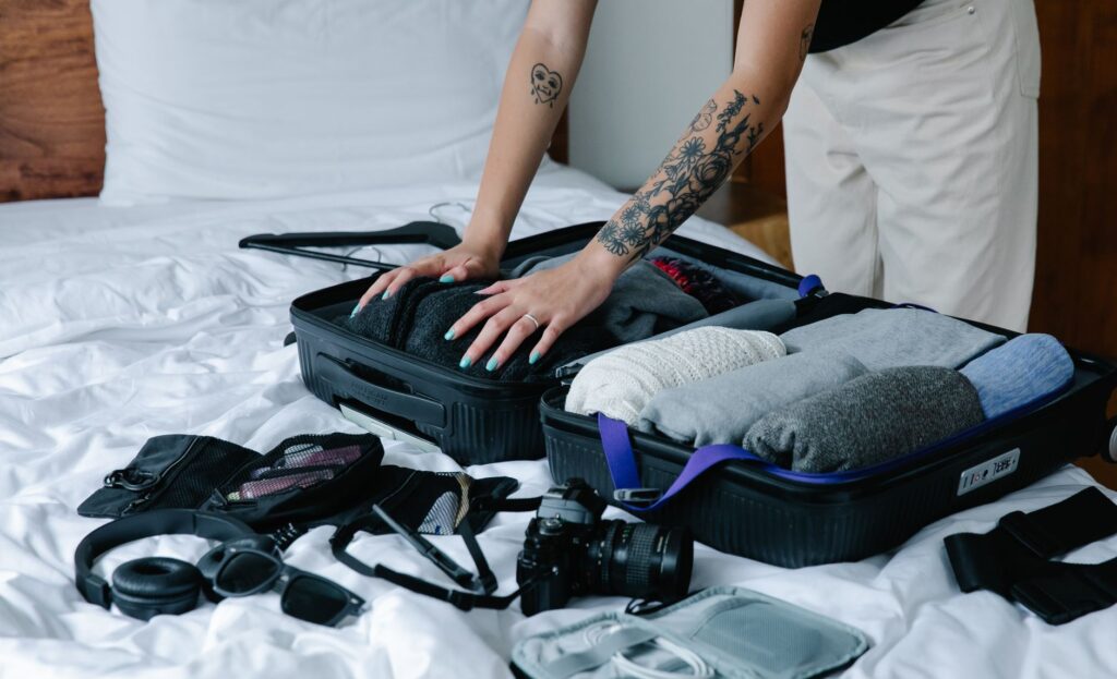 An organized suitcase showcasing essential travel items for Vegas — packing list Las Vegas