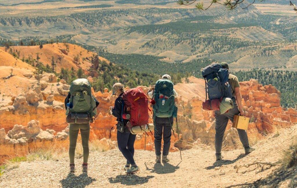 Hikers enjoying a trail with desert views in Red Rock Canyon. — red rock canyon vegas