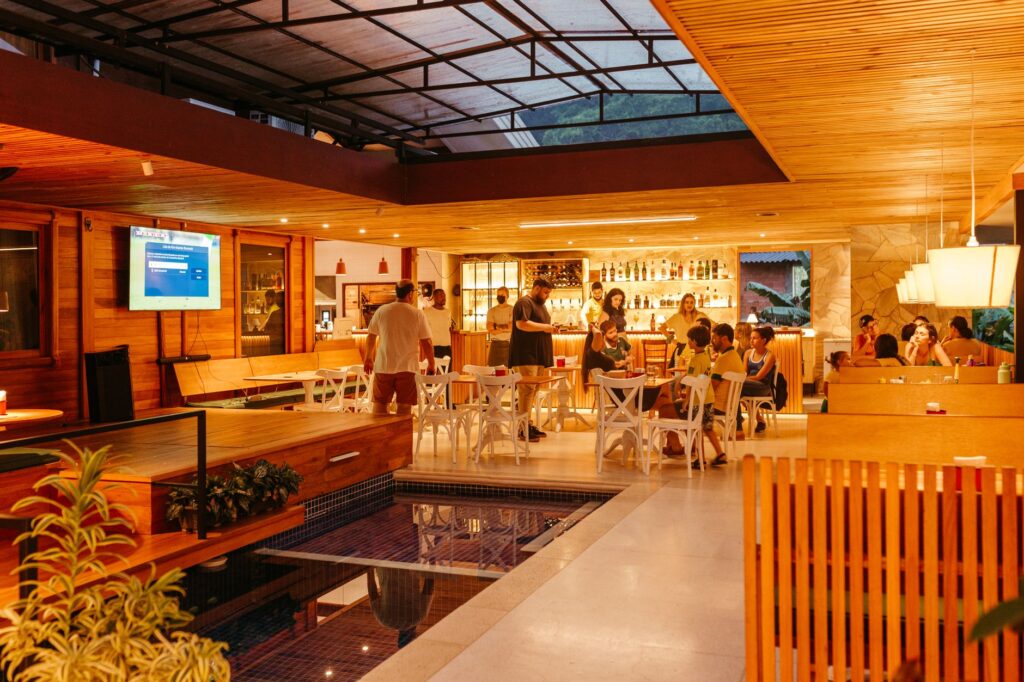 Interior of a trendy lounge with stylish decor and patrons enjoying drinks. — Las Vegas nightlife guide