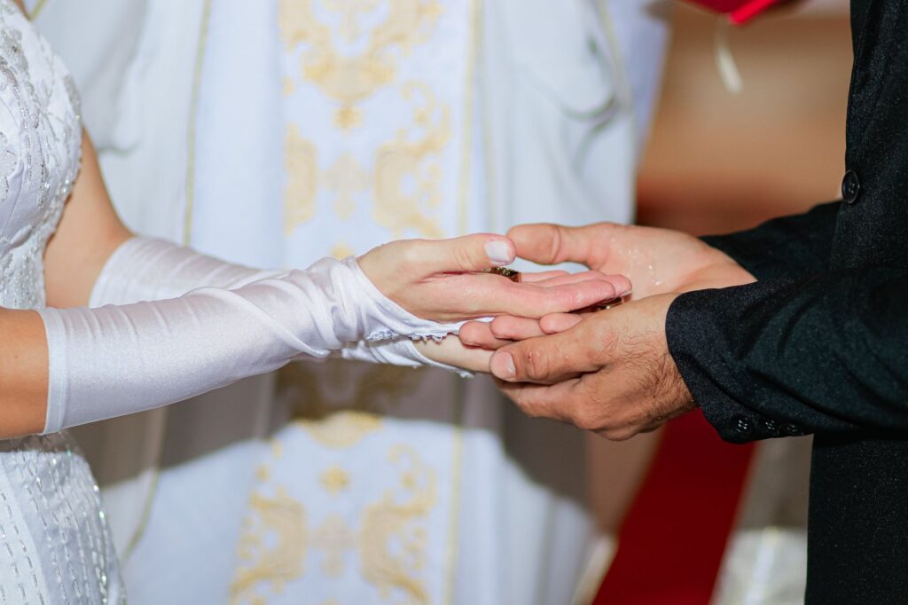 A bride and groom exchanging vows in a classic Vegas chapel. — planning a Vegas wedding