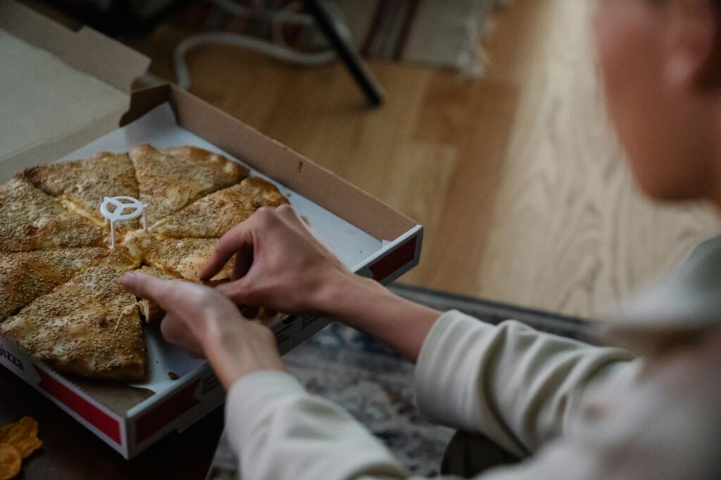 A delicious slice of pizza from Secret Pizza, hidden away in a nondescript location. — unique attractions Las Vegas
