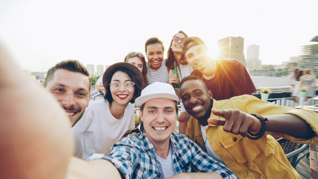 A group of friends celebrating at a popular Vegas attraction — cheap tickets Las Vegas attractions