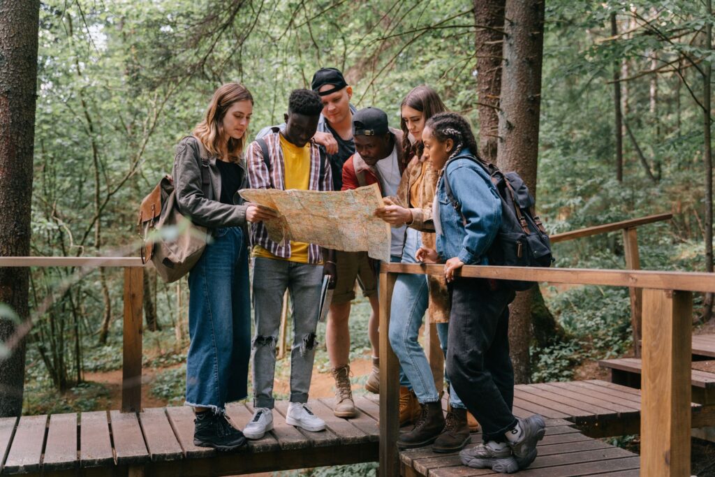 A group of friends enjoying an outdoor adventure in one of the secret spots Las Vegas. — hidden gems in Las Vegas