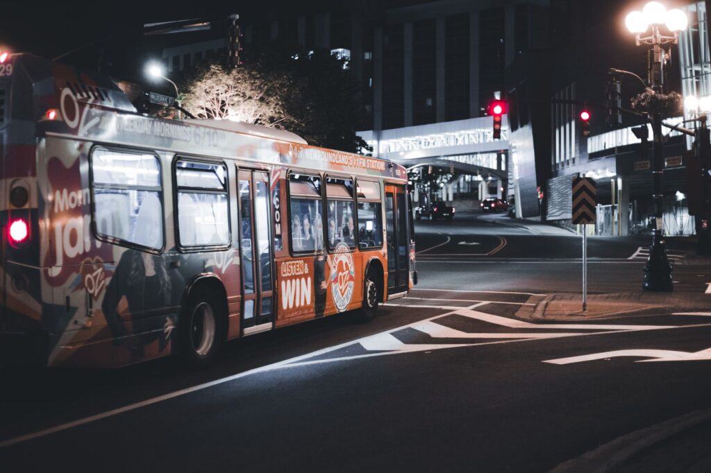A picture of a public bus in Las Vegas showcasing the transit system — getting around las vegas