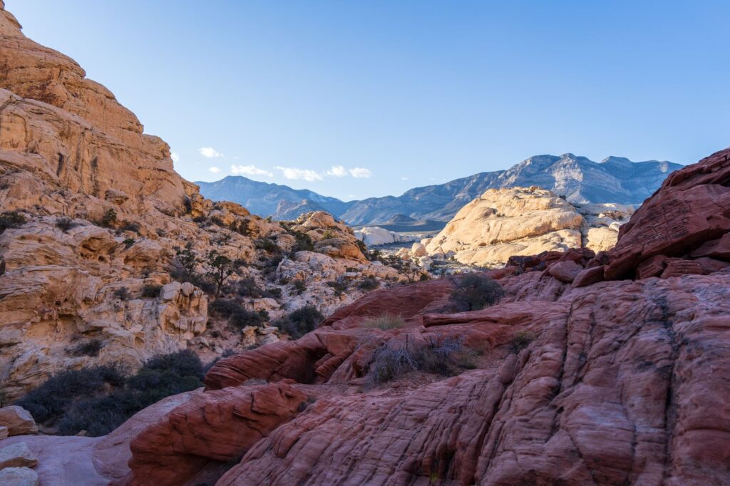A scenic view of the Red Rock Canyon, showcasing outdoor activities near Las Vegas. — weekend getaway in Las Vegas