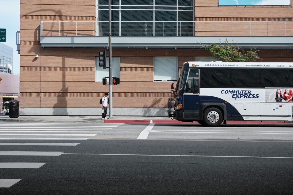 An RTC bus at a stop, highlighting the Las Vegas public transport system. — transportation in Las Vegas
