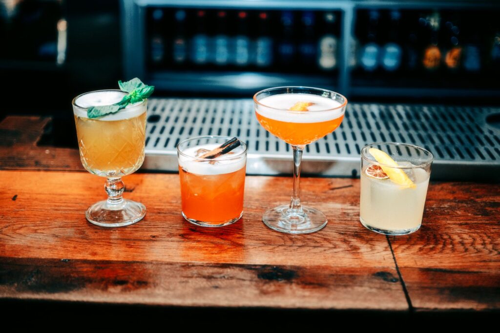 An array of cocktails served at a trendy bar in Las Vegas. — Las Vegas nightlife