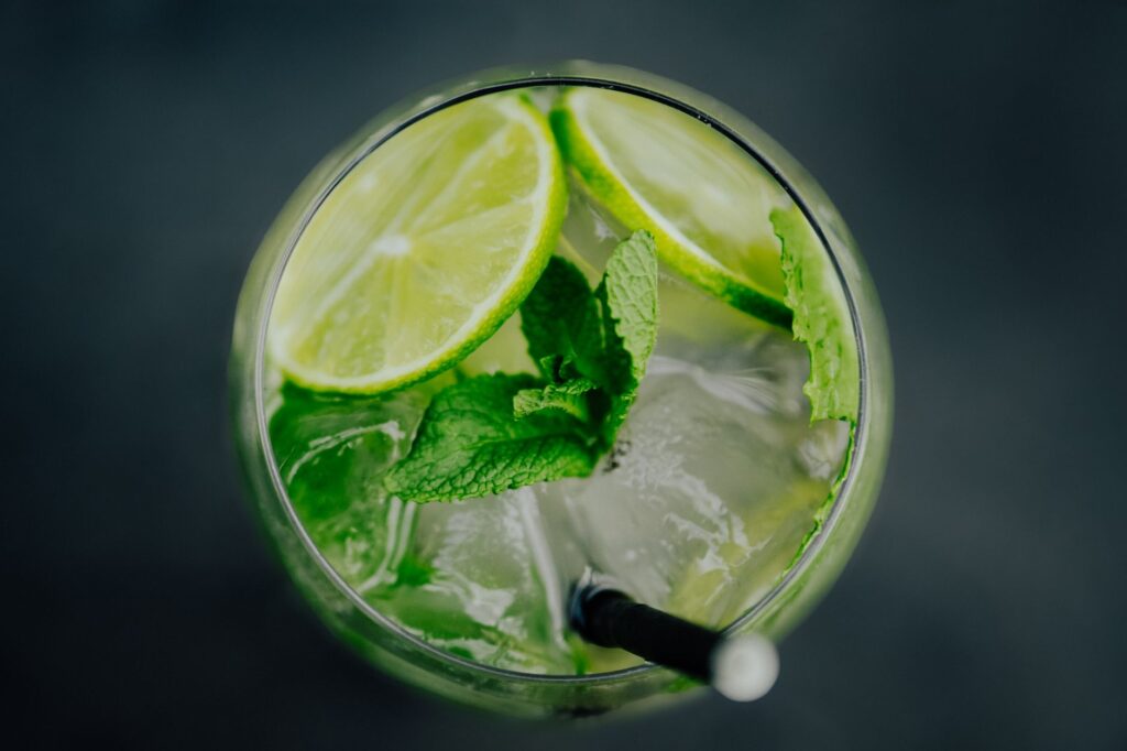 An inviting cocktail from one of the top Las Vegas bars, garnished beautifully. — Las Vegas nightlife guide