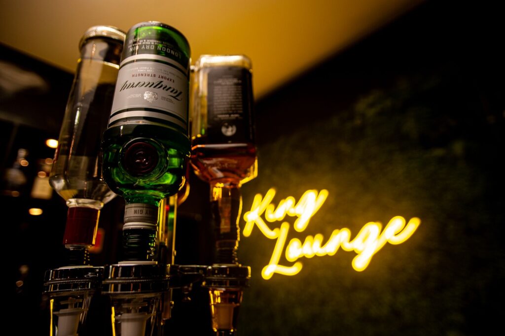 An upscale lounge area inside a popular Las Vegas club, showcasing bottle service — Vegas nightclubs guide