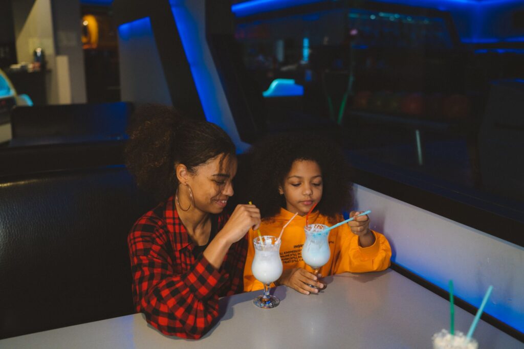 Families dining together at a fun, themed restaurant in Las Vegas. — family activities Las Vegas