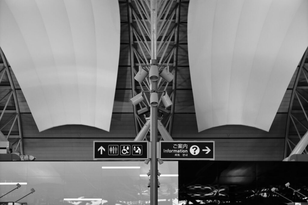Signage indicating transportation options available at the airport. — las vegas airport guide