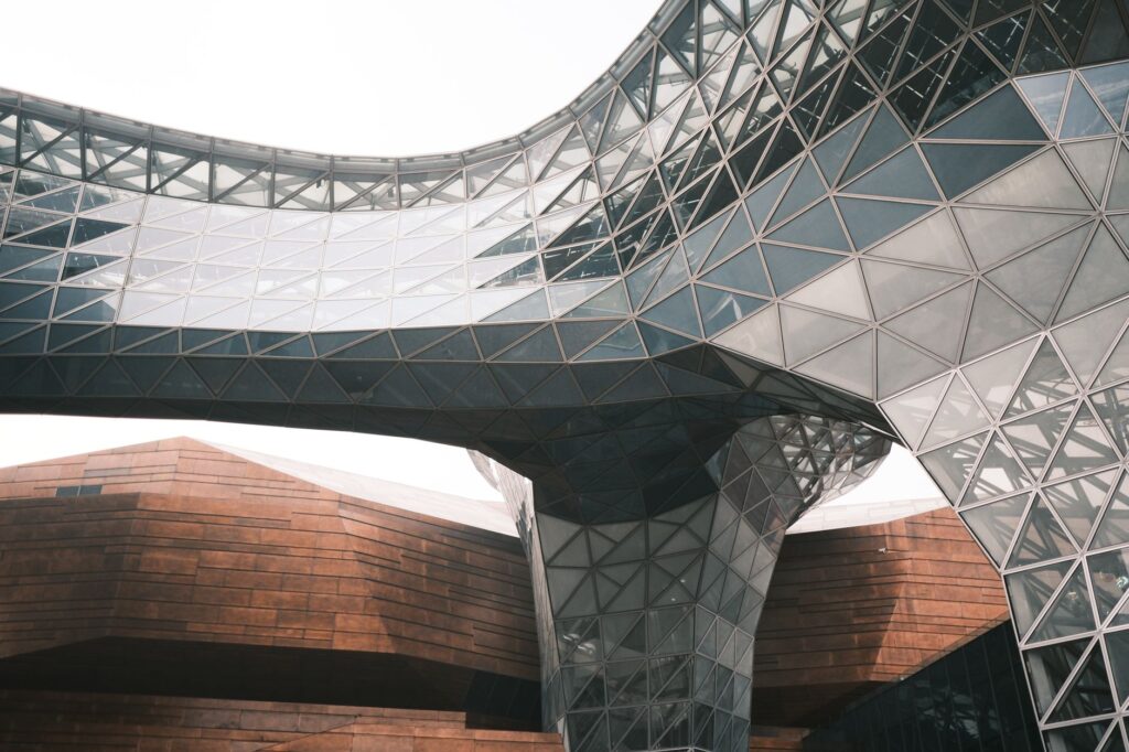 The Mob Museum's exterior with intriguing architecture — hidden gems in Las Vegas