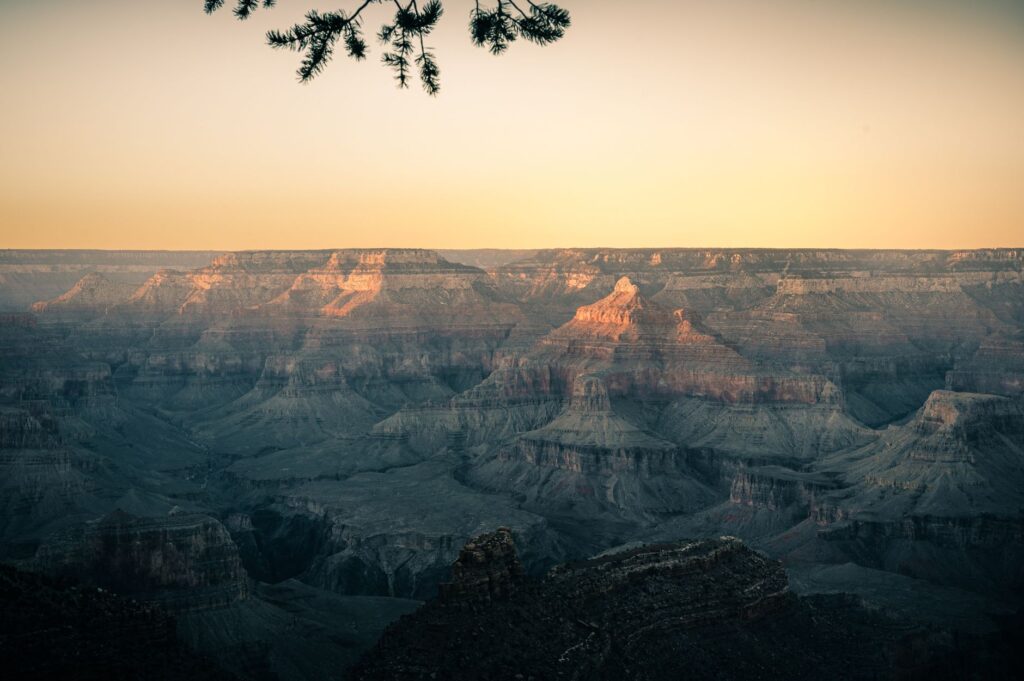 A breathtaking view of the Grand Canyon, emphasizing outdoor adventure opportunities near Las Vegas attractions for first-time visitors.
